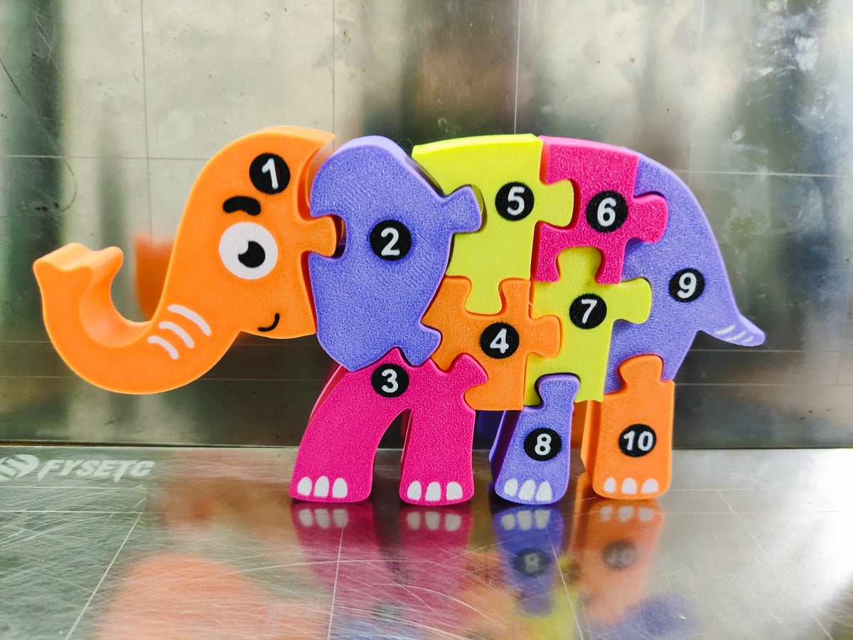 Montessori - Puzzle Éléphant - Jeux Print