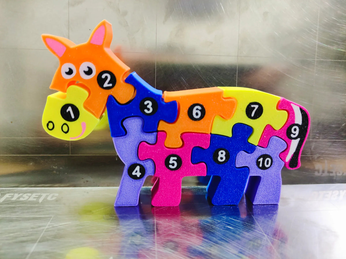 Montessori - Puzzle Cheval - Bébé Print