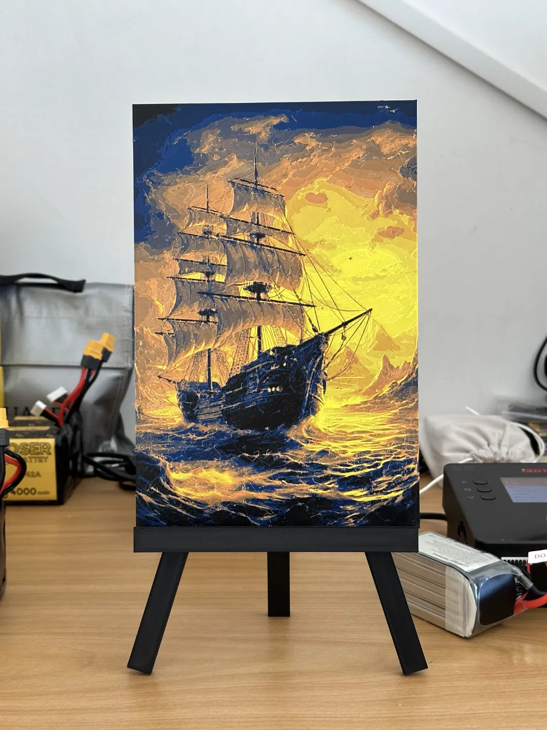 Bateau coucher de soleil HueForge - Art Print