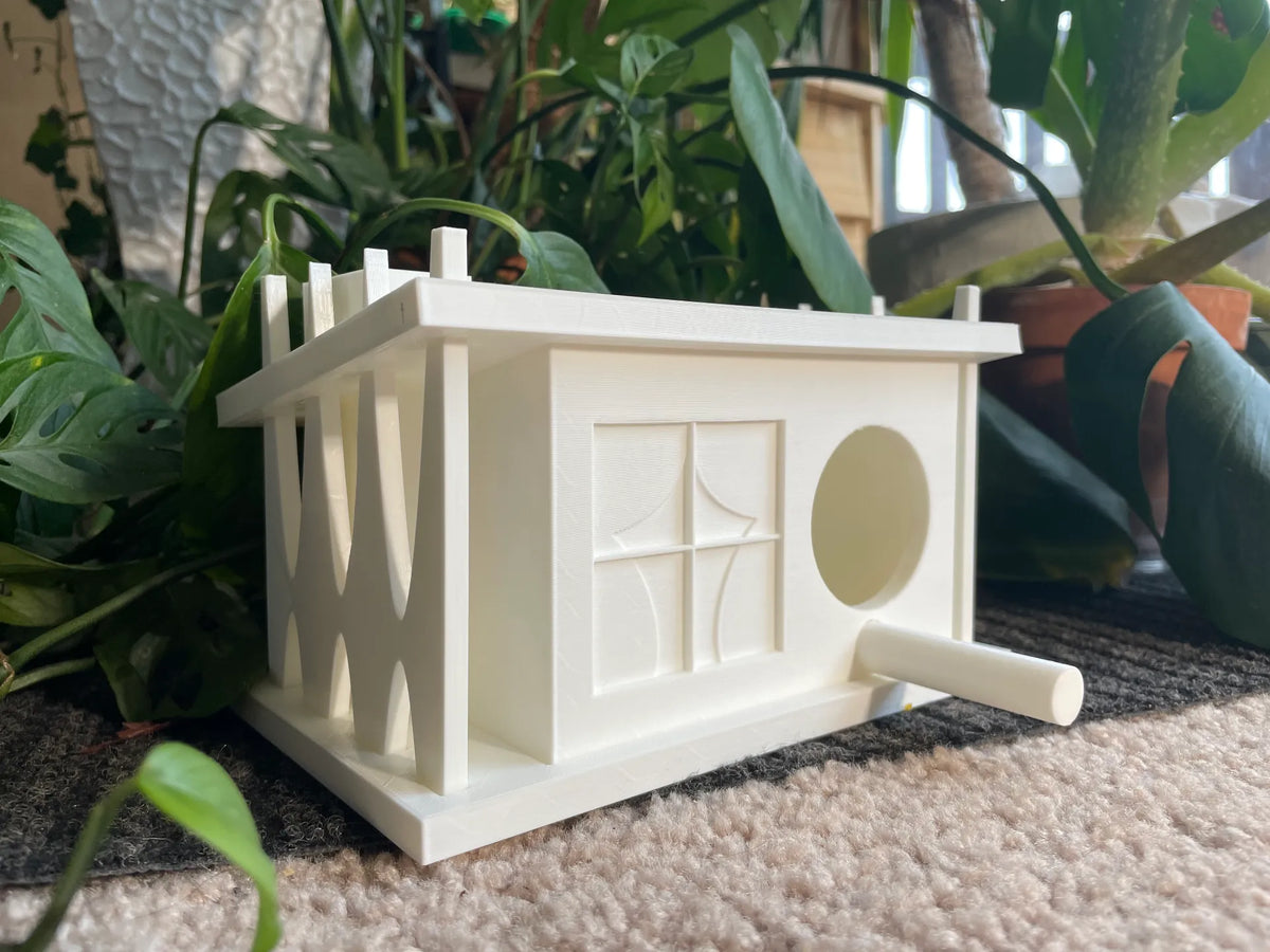Maison d'oiseau moderne du milieu du siècle - Outdoor Print