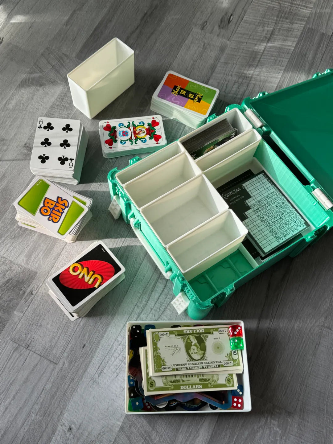 Boîte de jeu de cartes et de dés Gridfinity pour les voyages - Jeux Print