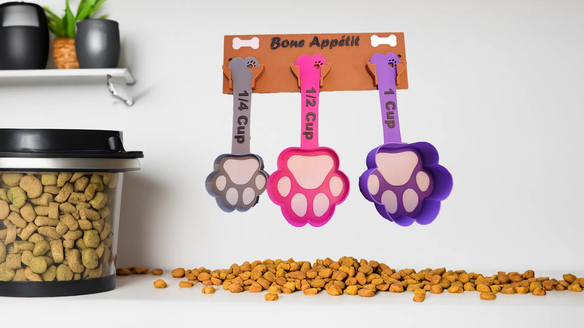 Cuillères à Nourriture pour Chien avec Crochet Mural - Pet Print