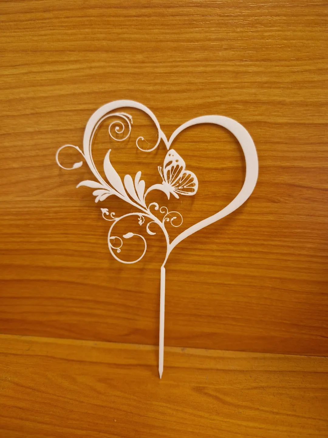 Cœur floral papillon, décoration, topper de gâteau - Fêtes Print