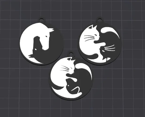 Porte-clés / breloque yin yang - Bijoux Print