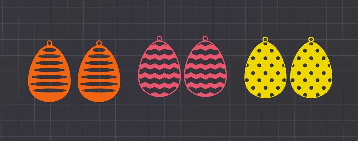 Boucles d'oreilles en forme d'œuf de Pâques - Bijoux Print
