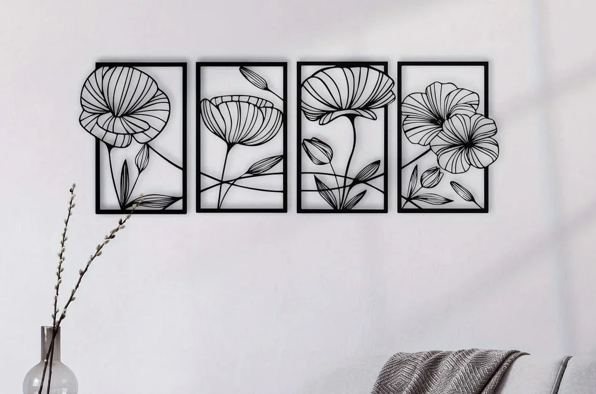 Décoration murale avec un motif de fleurs printanières - Fêtes Print