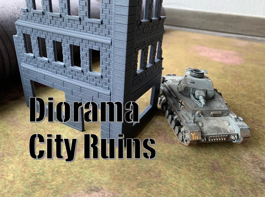 Diorama de ruines de ville - Art Print