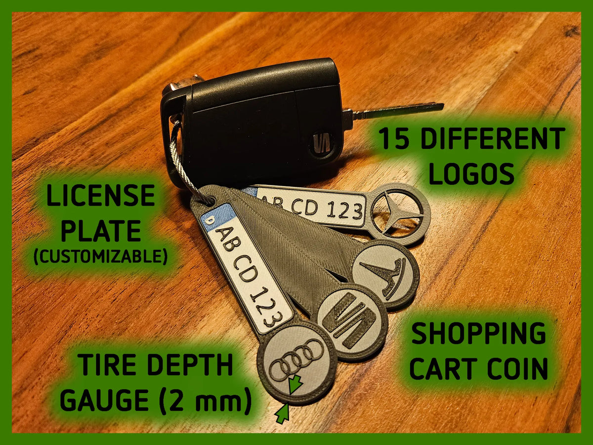 Porte-clés avec logo de voiture, pièce de caddie, jauge - Auto Print