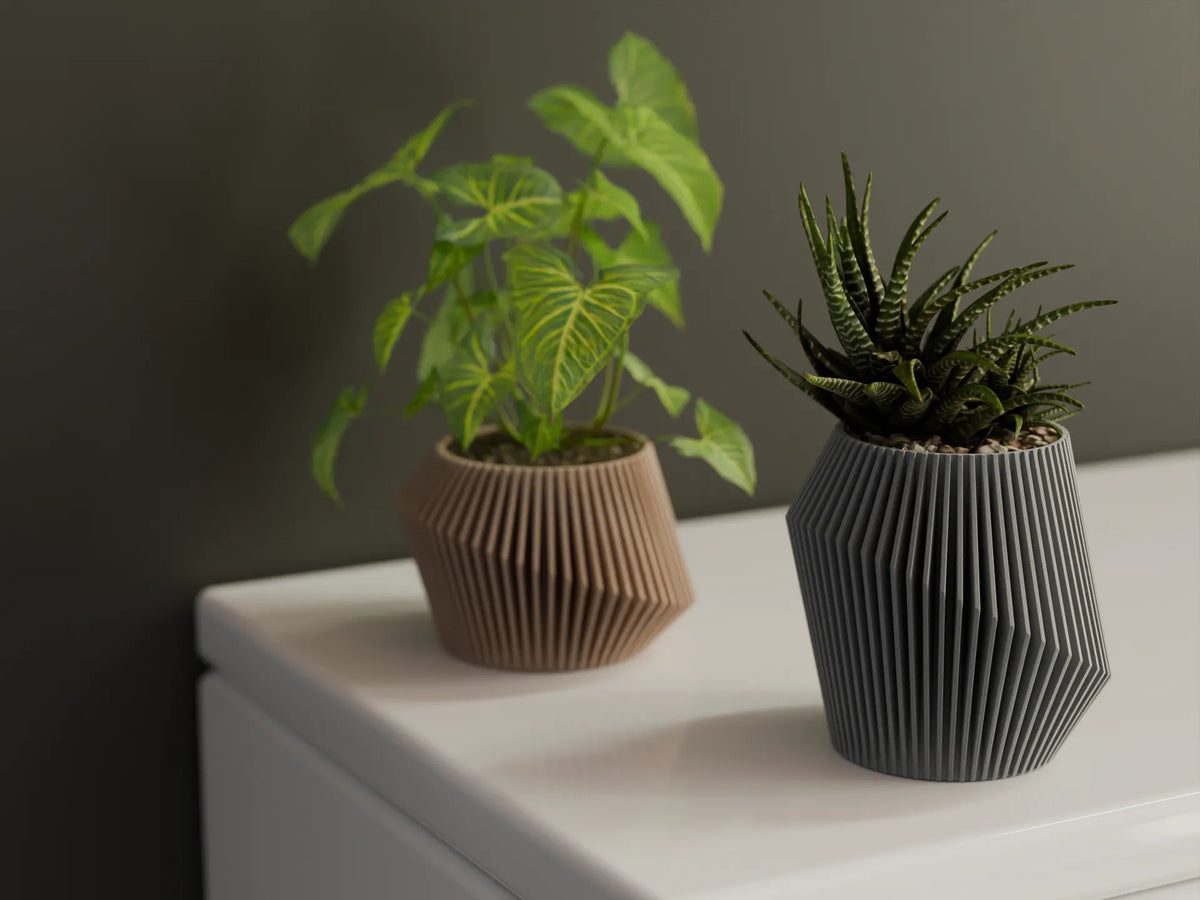 Vase à plantes côtelé moderne, 2 tailles - Cadeau Print
