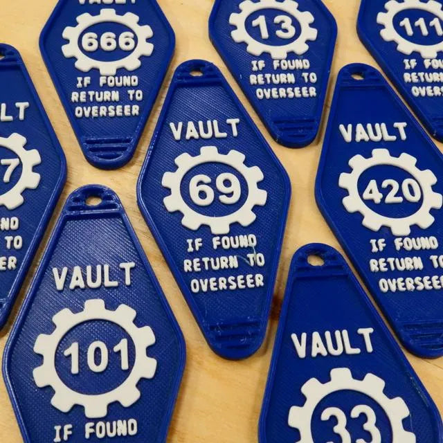 Assortiment de porte-clés de coffre-fort inspirés de Fallout - Auto Print