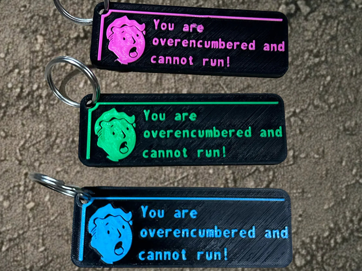 Porte-clés Fallout surchargé – Étiquette de sac - Cadeau Print