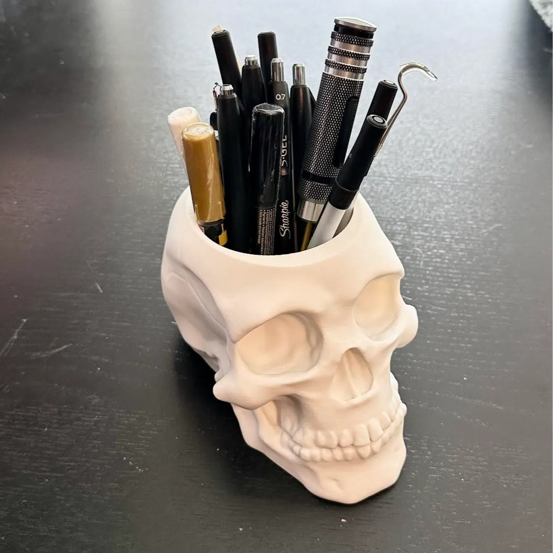 Grand organisateur de bureau crâne gothique - Porte-stylos - Science Print