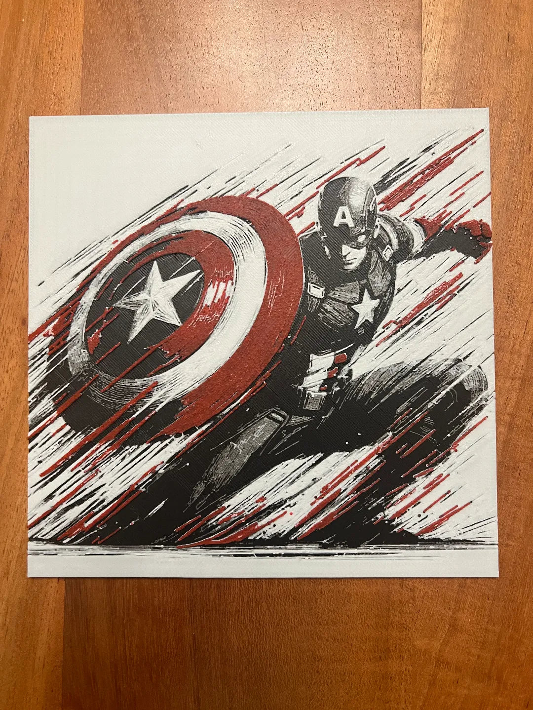 Captain America avec des reflets rouges - Geek Print