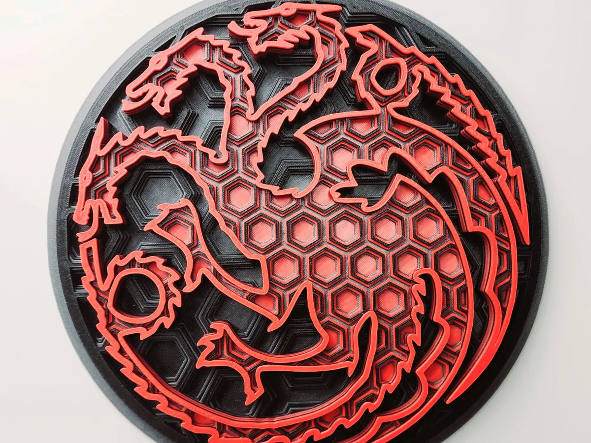 Sceau Targaryen de Game of Thrones - Mosaïque dimensionnelle - Geek Print