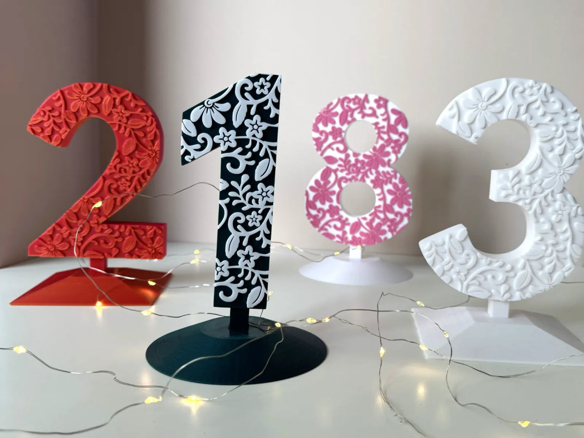 Numéros de table floraux pour mariage - NFC Print