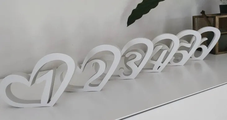 Numéros de table avec cœur / Tischnummern mit Herz - Fêtes Print
