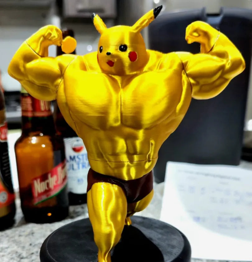 Trophée Pikachu Fort au Tennis de Table - Sport Print
