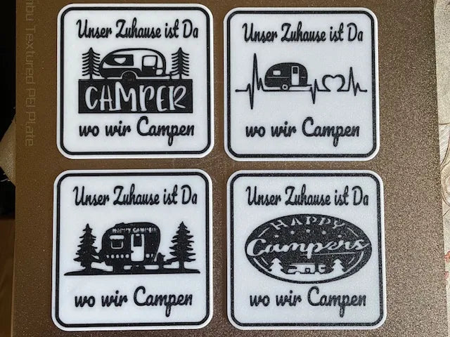 Sous-verres à bière Verres Boissons avec boîte camping Camper - Outdoor Print