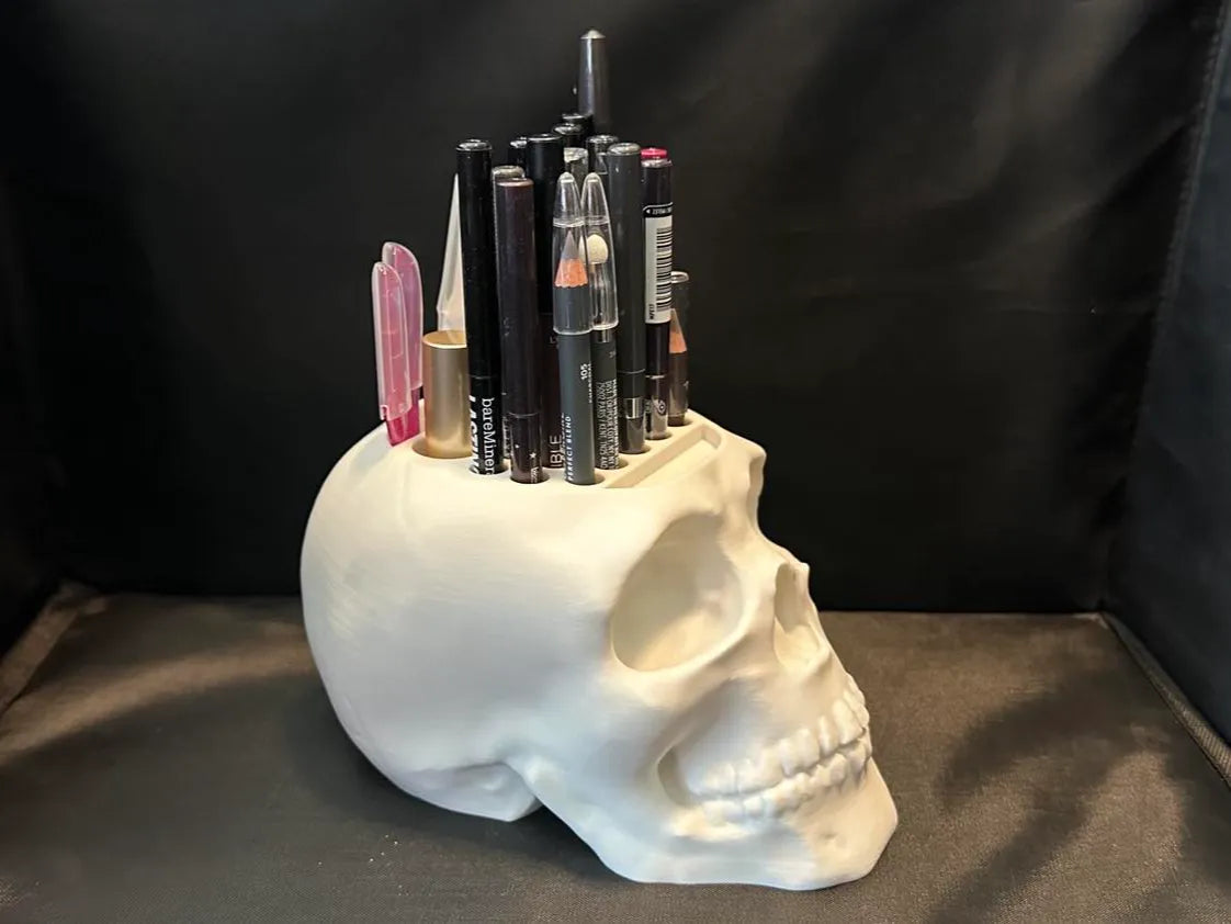 Organisateur de cosmétiques gothique en forme de crâne - Maquillage, etc - Beauté Print