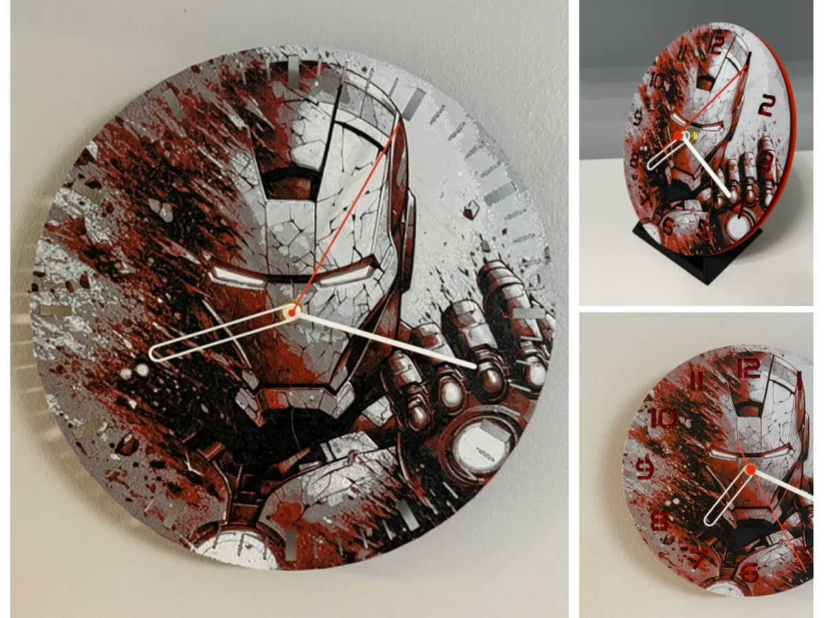 Horloge murale / Wanduhr Iron Man Hueforge Art - Auto Print