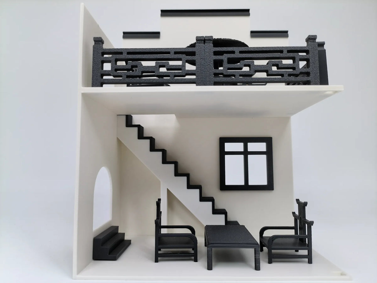 Chambre d'architecture miniature de style Hui (Hui-style miniature building room) - Maquette Print