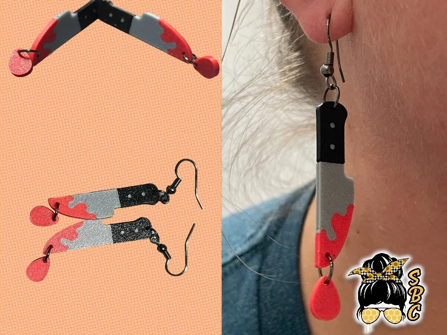 Boucles d'oreilles gouttes de couteau, Clous ou Pendantes - Bijoux Print