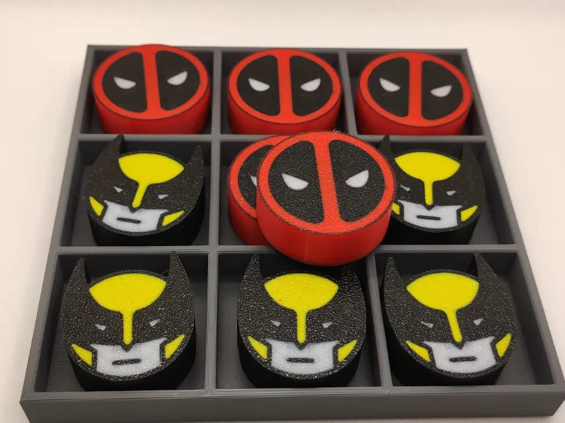Deadpool contre Wolverine jeu du tic-tac-toe - Jeux Print