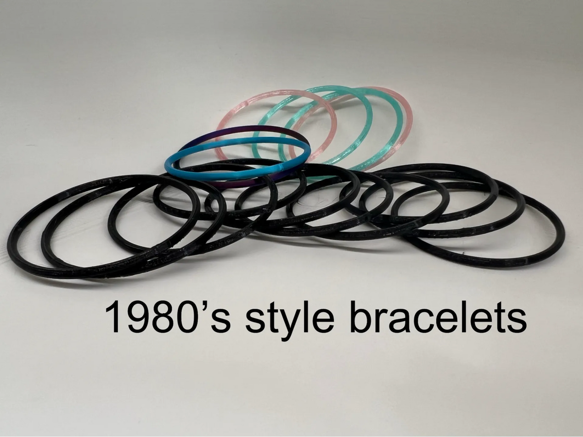 Bracelets en caoutchouc des années 1980 - Bijoux Print
