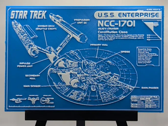 Plan du vaisseau spatial USS Enterprise de Star Trek - Hueforge - Geek Print