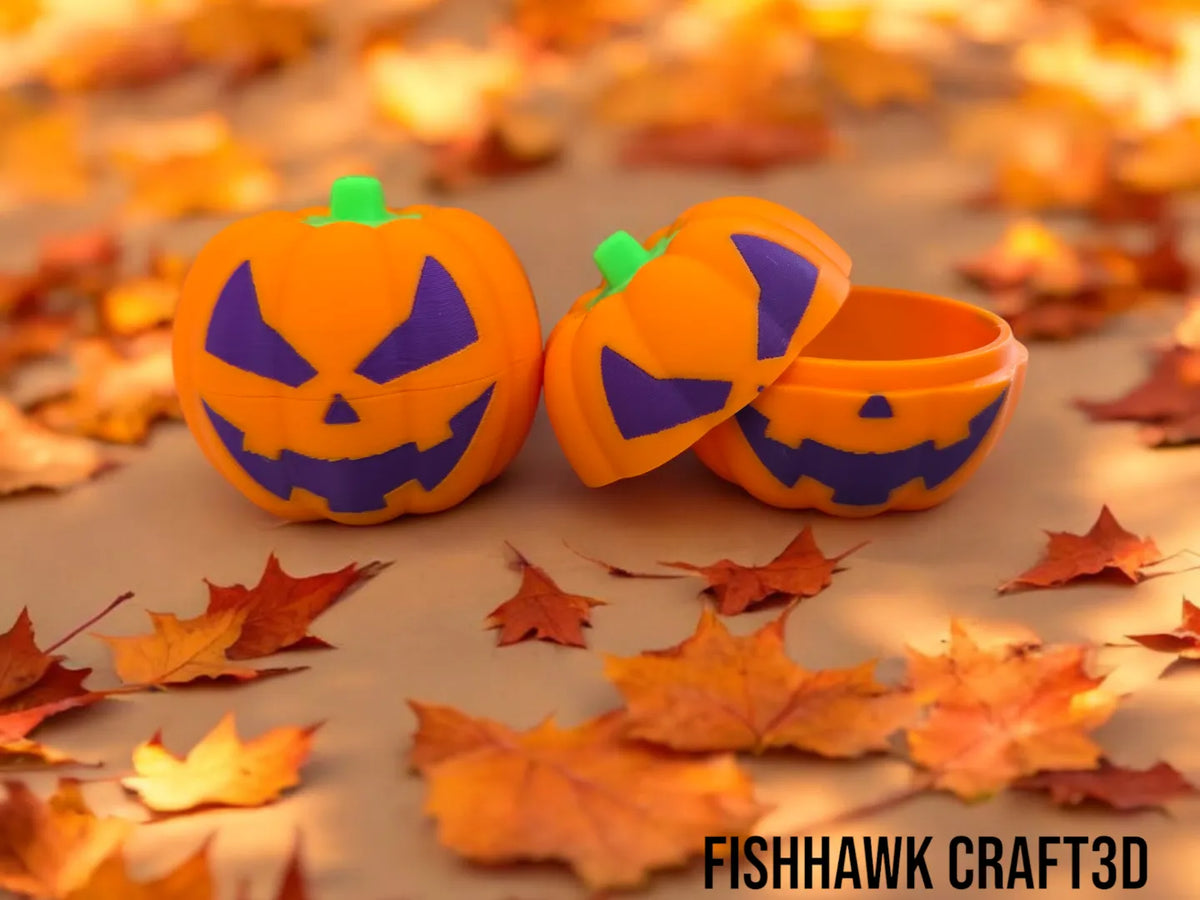 Citrouille Jack o'Lantern souriante avec un récipient - Fêtes Print