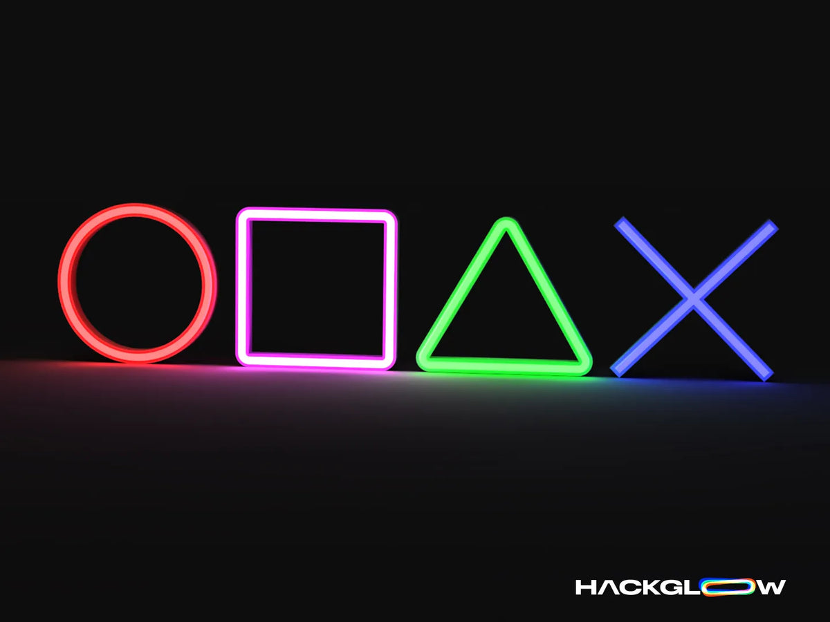 Enseigne au néon rétro PlayStation - Lumière Print