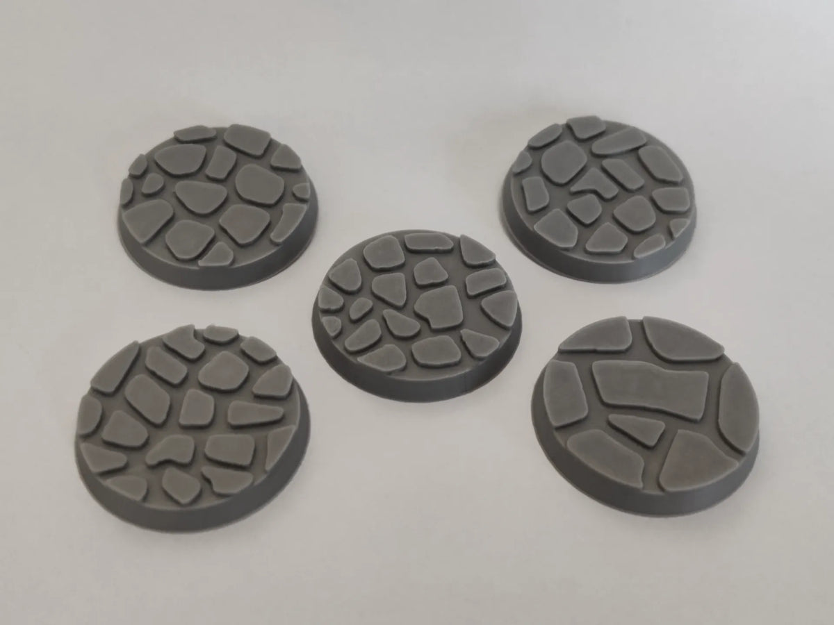 Socles de modèles miniatures de 32 mm - Pierre - Pack 1 - Jeux Print
