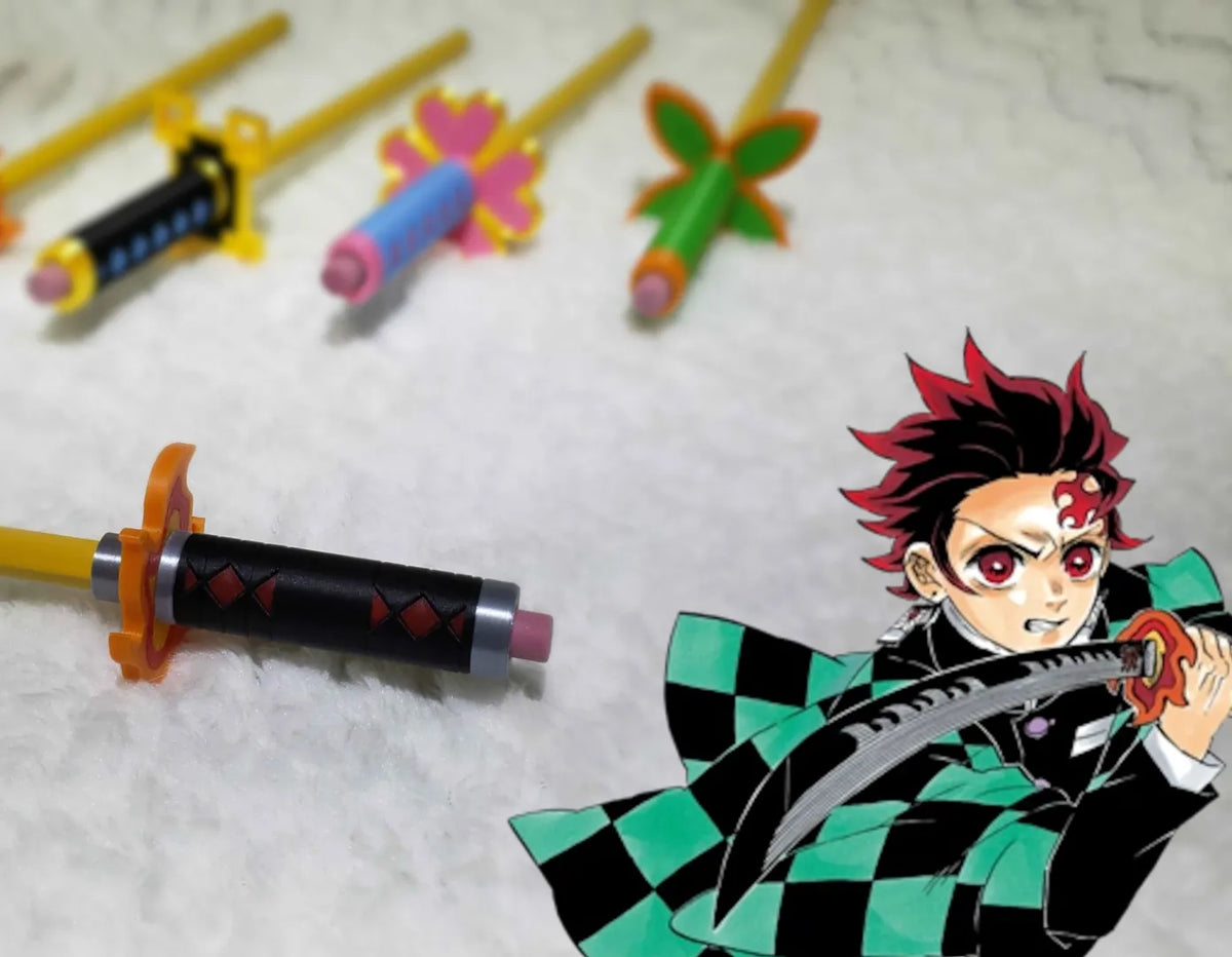 Décor de crayon Nichirin de Demon Slayer (Tanjiro) - Figurine Print
