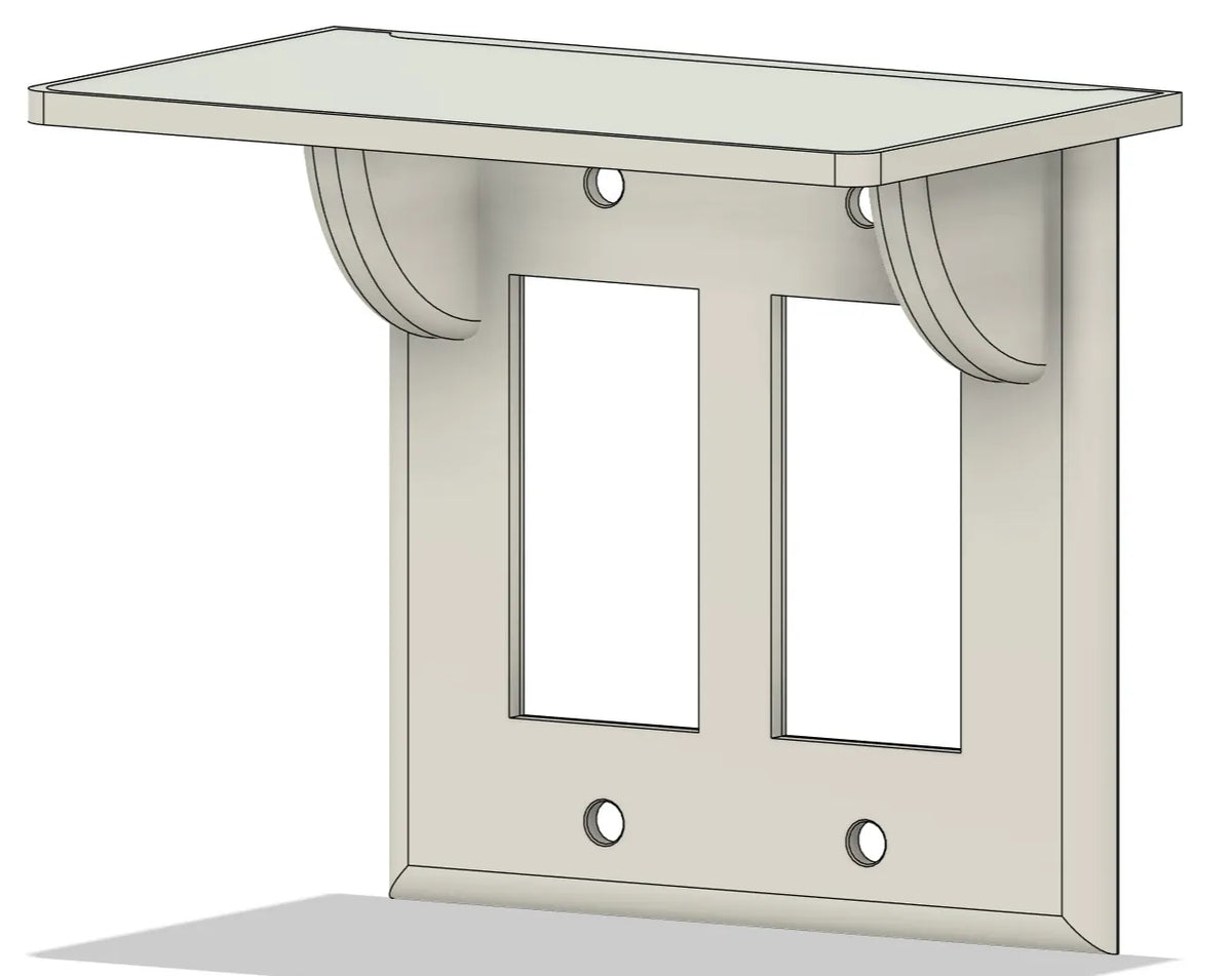 Étagère murale double robuste avec cache-prise - Tech Print