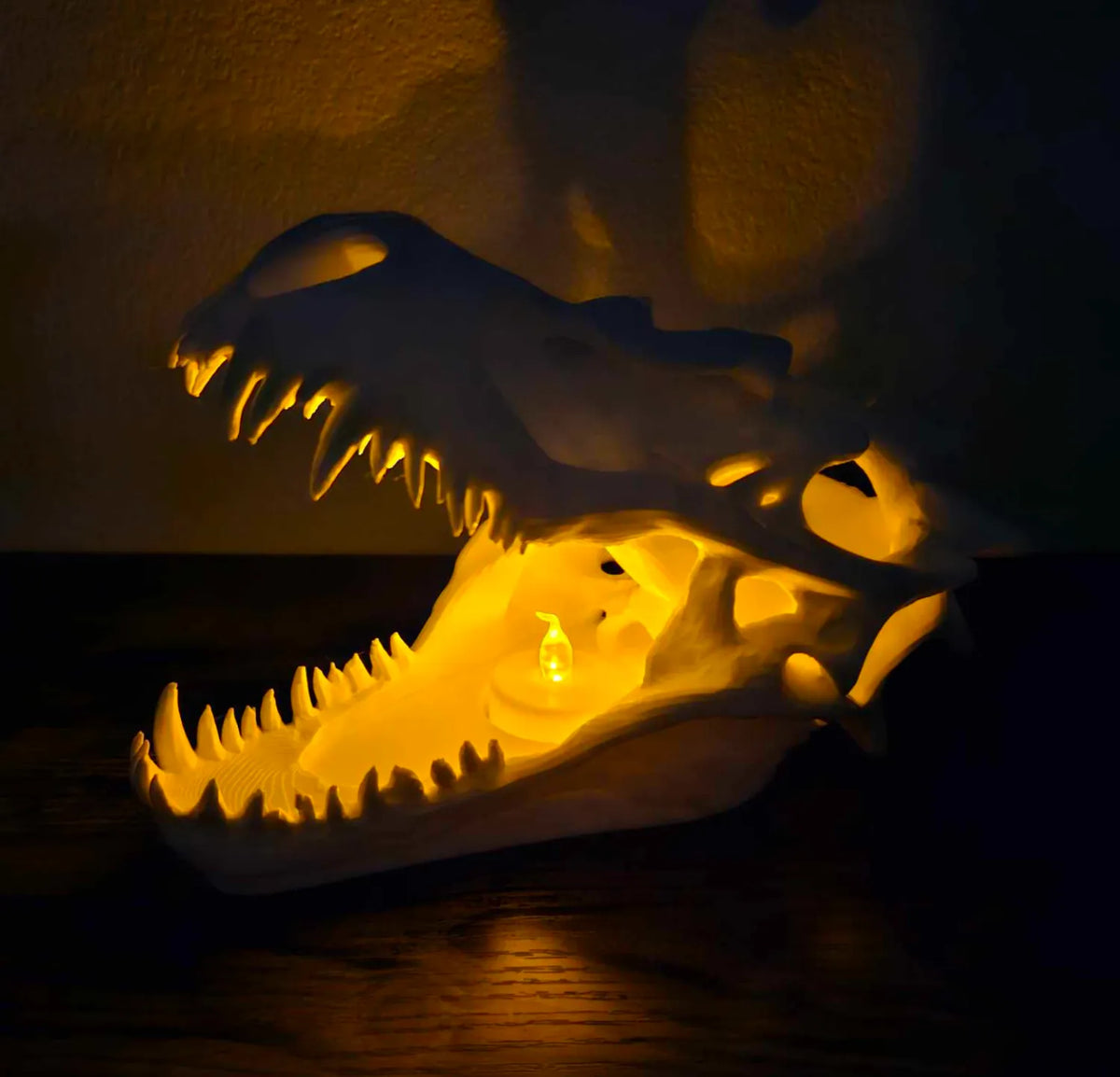 Crâne de dragon d'Halloween avec bougie chauffe-plat - Cadeau Print