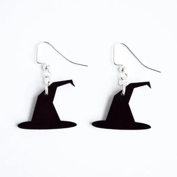 Boucles d'oreilles en forme de chapeau de sorcière d'halloween - Cosplay Print