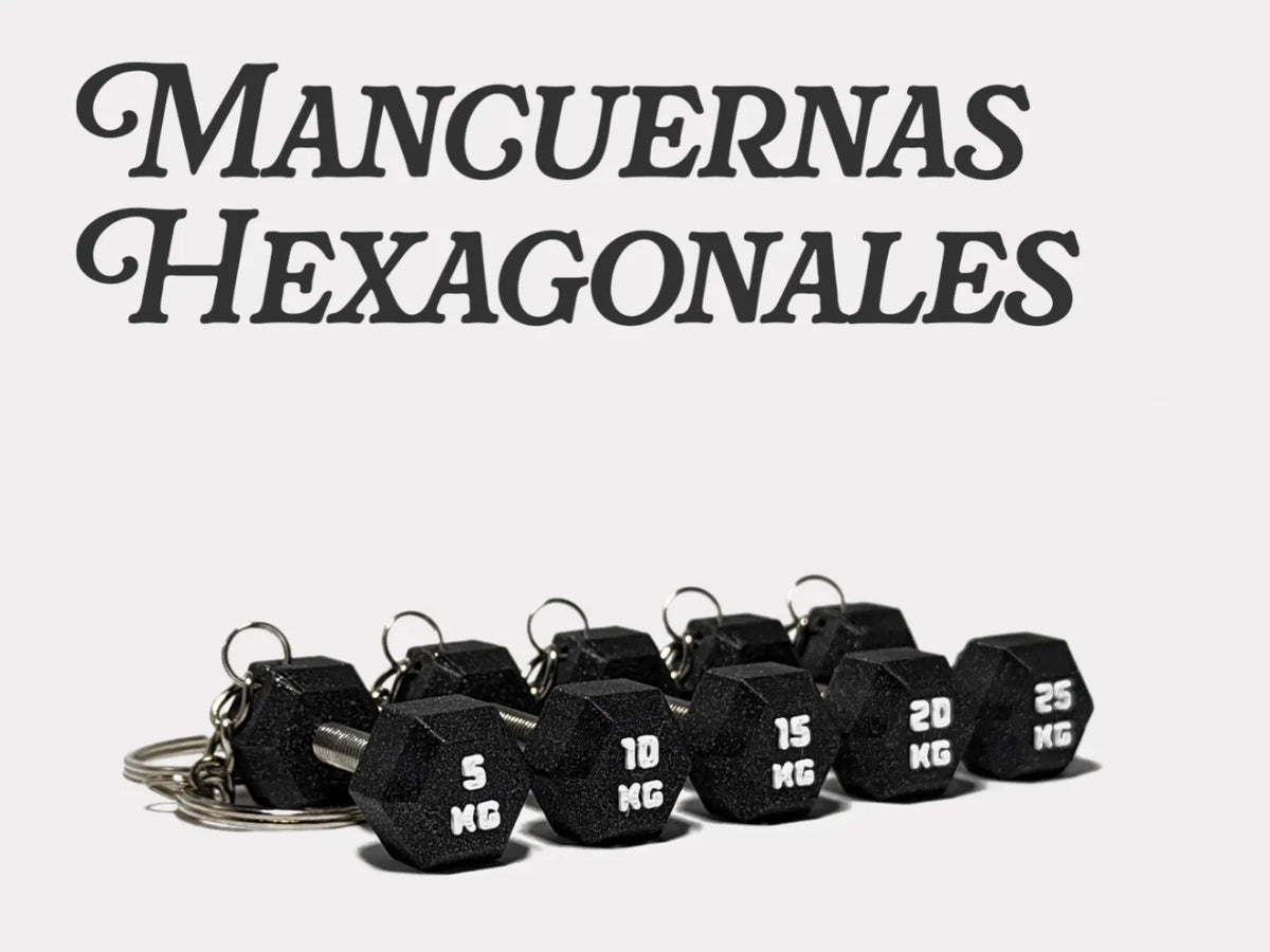 Porte-clés haltère hexagonal – 5, 10, 15, 20, 25 kg - Sport Print