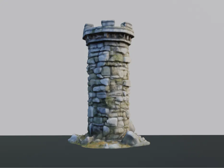 Tour de guet en pierre pour le wargaming de table - Maquette Print