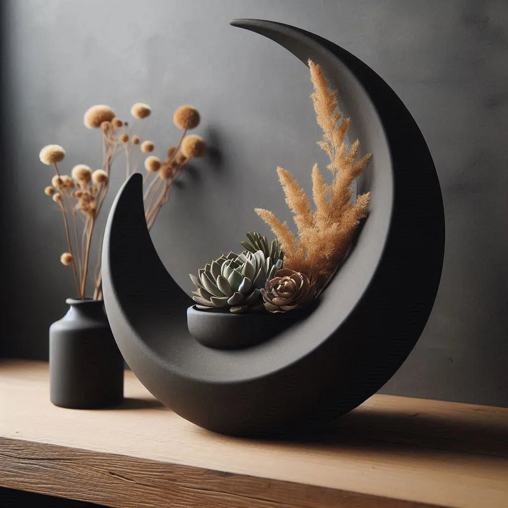 Objet décoratif en forme de croissant de lune, vase, récipient - Maison Print