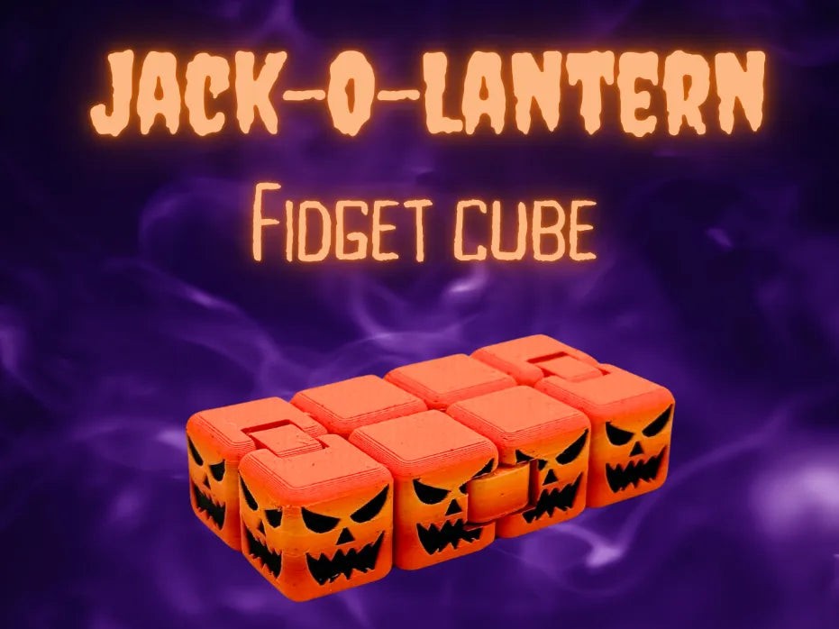 Cube à fidgets citrouille d'Halloween - Fêtes Print