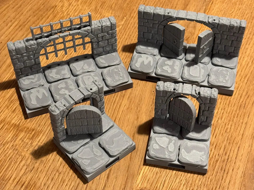 Portes et herses en pierre du donjon Openforge 2.0 - Jeux Print