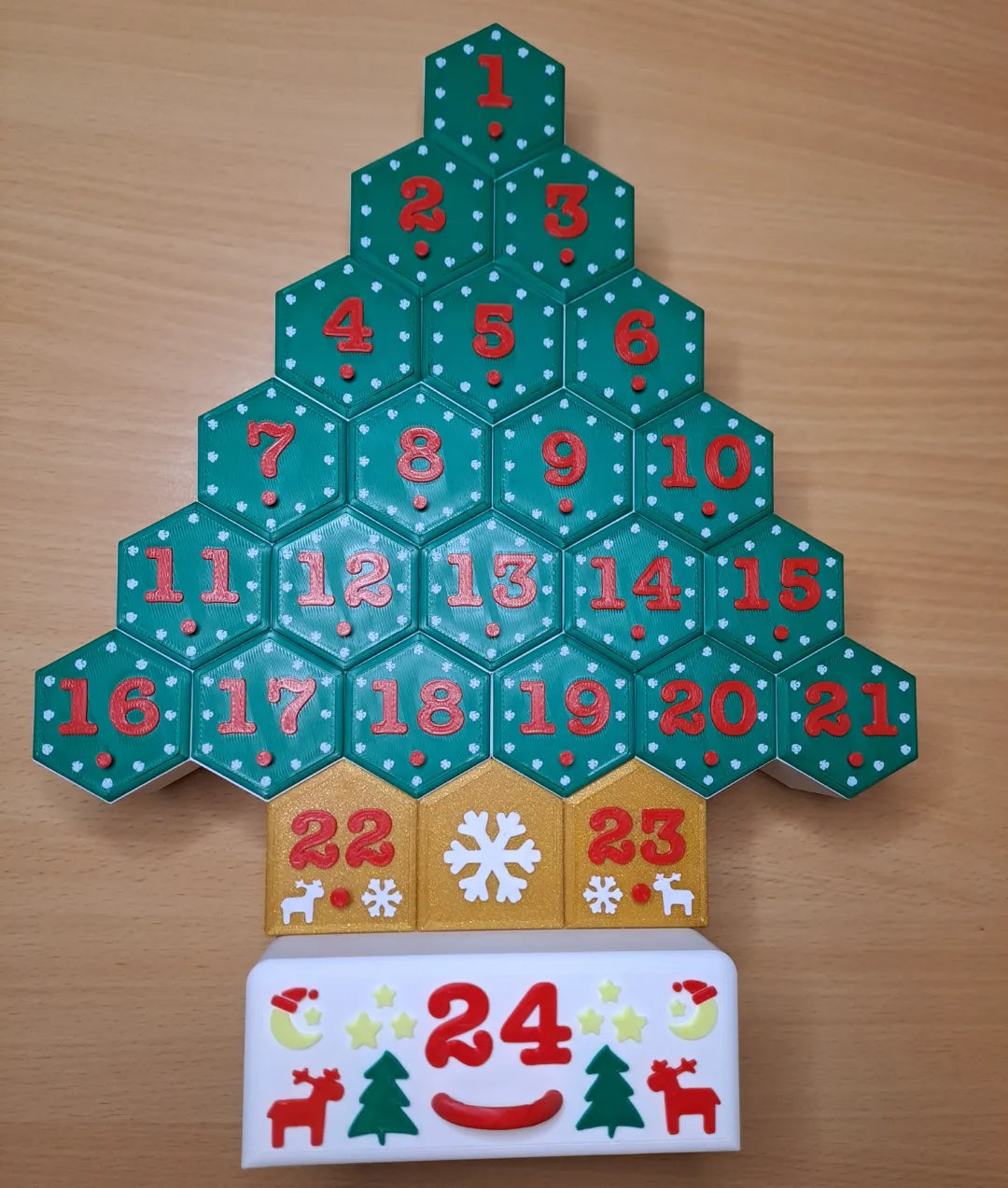 Calendrier de l'Avent de Noël en forme d'arbre - Fêtes Print