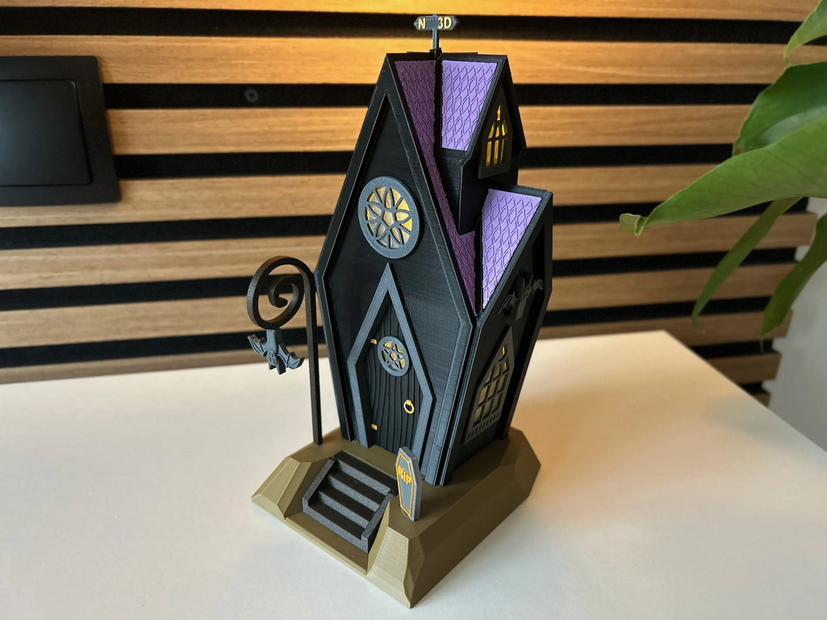 Maison en forme de cercueil pour fées d'Halloween (éclairée) - Maquette Print