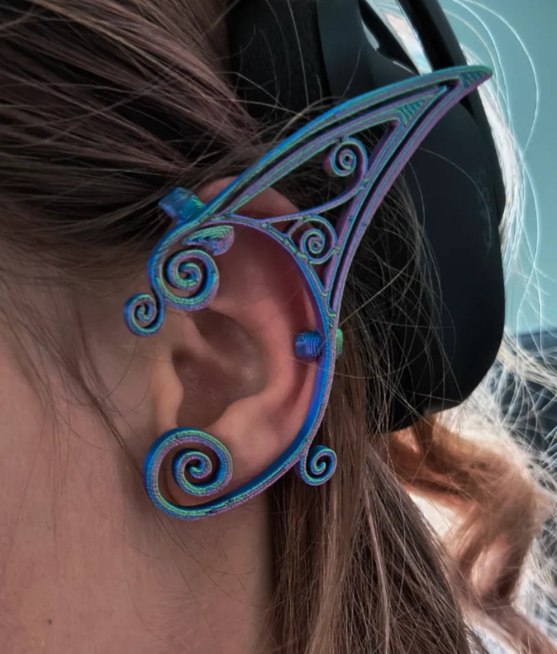 Oreilles d'elfe avec des boucles d'oreilles - Cosplay Print