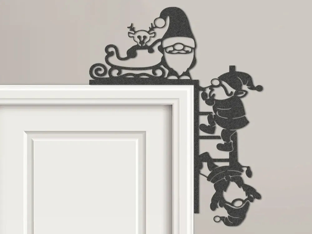 Guirlande de porte de Noël en forme de gnome - Figurine Print