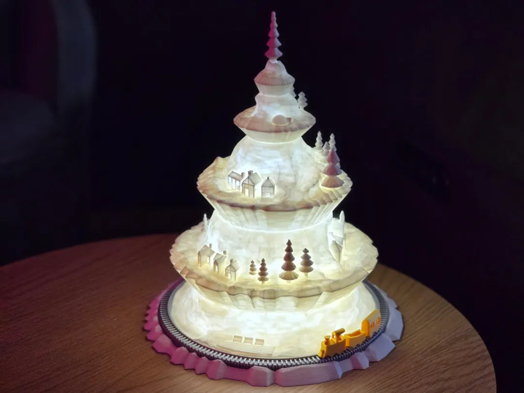 Sapin de village de Noël (disponible) - Fêtes Print