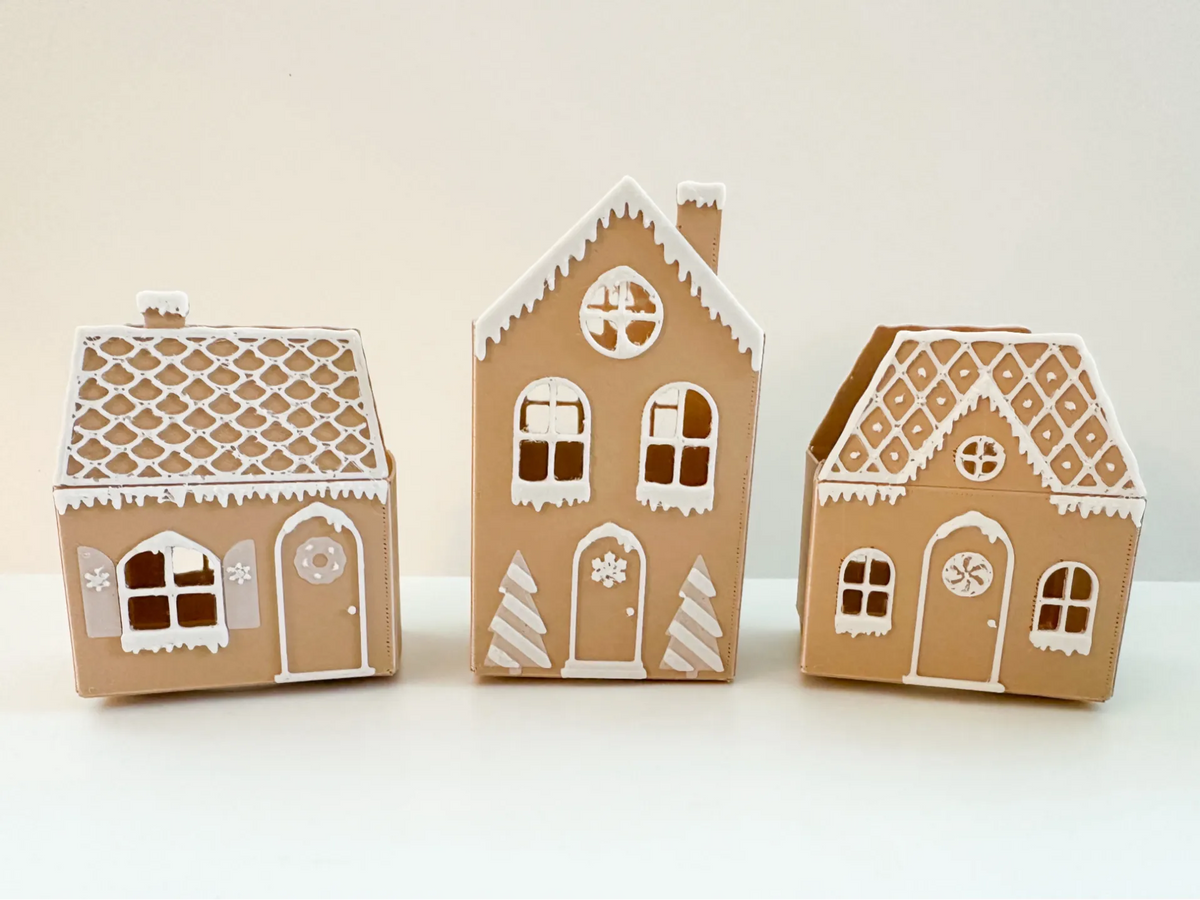 Petits sachets en papier en forme de maisons en pain d'épices (pour bougies chauffe-plat) - Cadeau Print