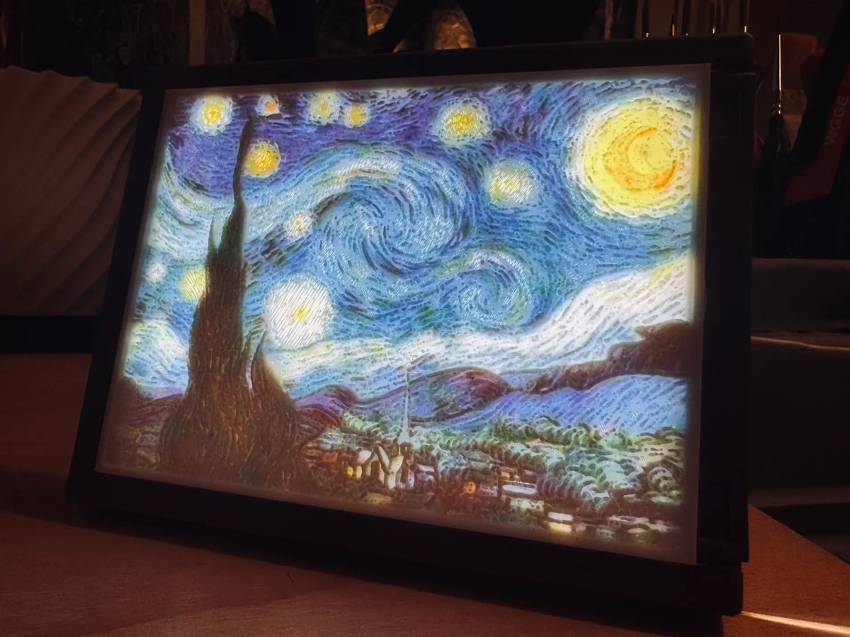 Lithophanie couleur « La Nuit étoilée » de Van Gogh - Lumière Print