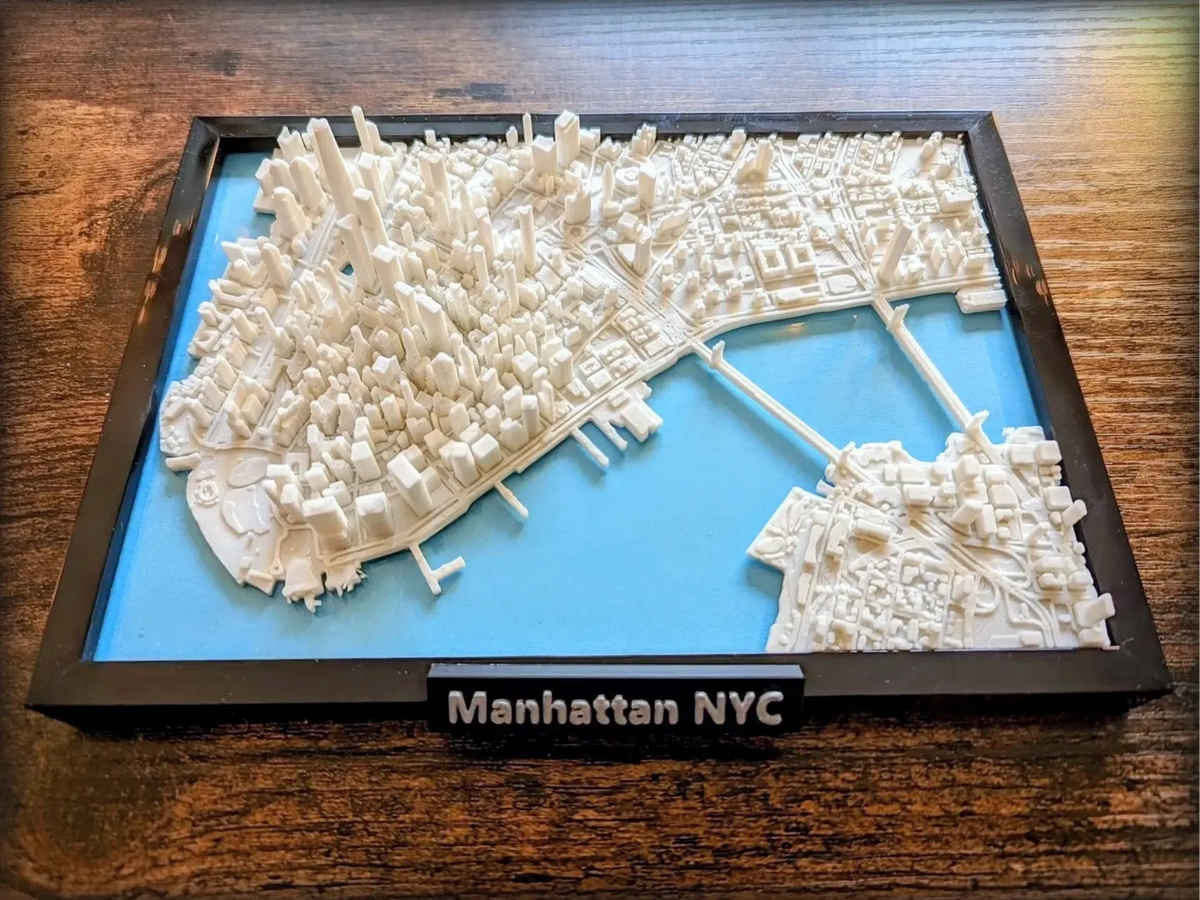 Maquette 3D du Lower Manhattan à New York - Art Print