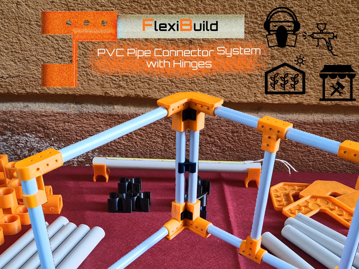 FlexiBuild: Système de connecteurs pour tuyaux PVC avec charnières - Mécanique Print
